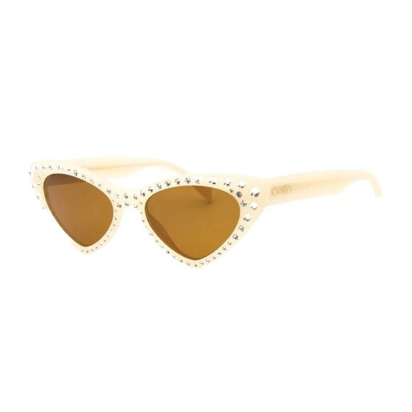 NEW MOSCHINO SUNGLASSES IVORY BROWN WOMEN EYEWEAR MOSCHINO MOS006/S/STR 0SZJ 70